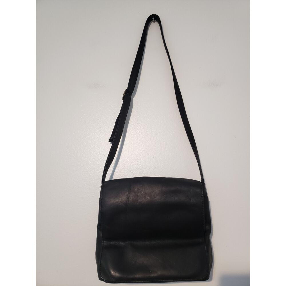 (55) Y2K Vintage Clava American Handbag Purse Crossbody Black Leather Colombia